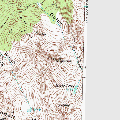 Topographic Map of Happy Jack Mine, CO