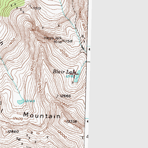 Topographic Map of Blair Lake, CO