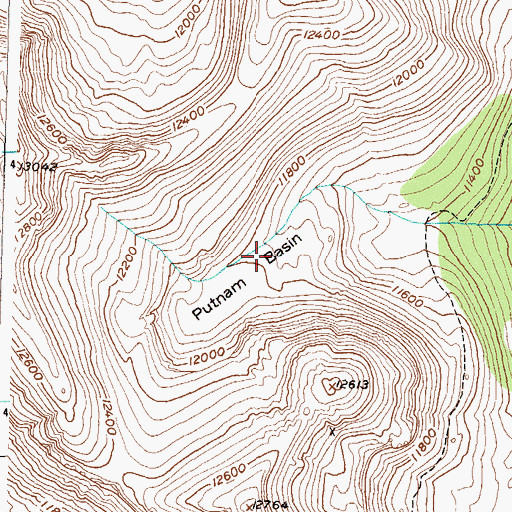 Topographic Map of Putnam Basin, CO