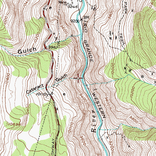 Topographic Map of Cataract Gulch, CO