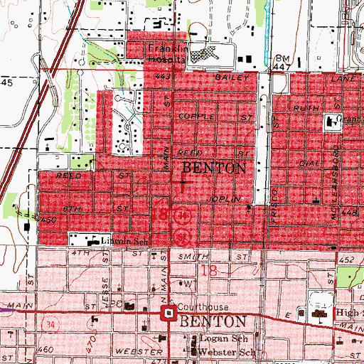 Topographic Map of Immanuel Baptist Church, IL