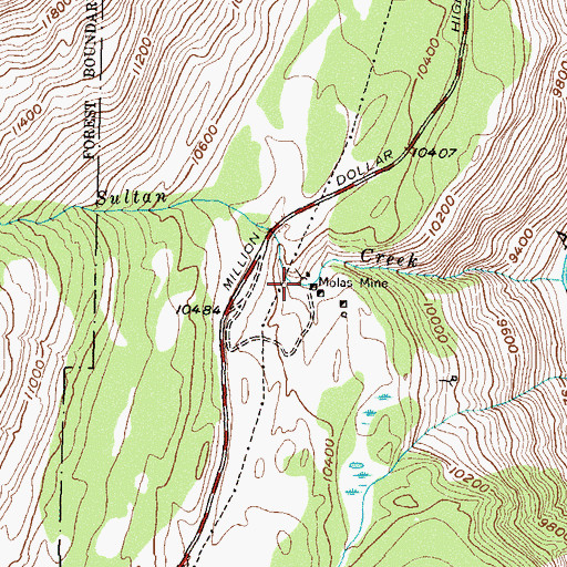 Topographic Map of Molas Mine, CO