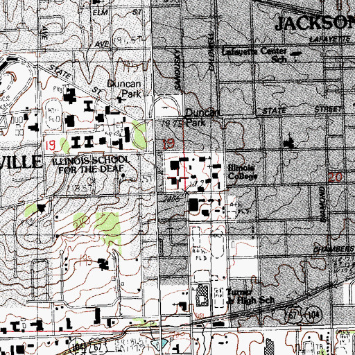 Topographic Map of Beecher Hall, IL