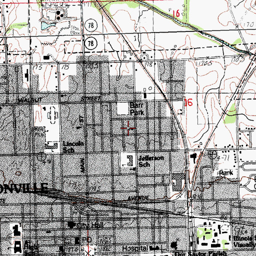 Topographic Map of Bethel African Methodist Episcopal Church, IL