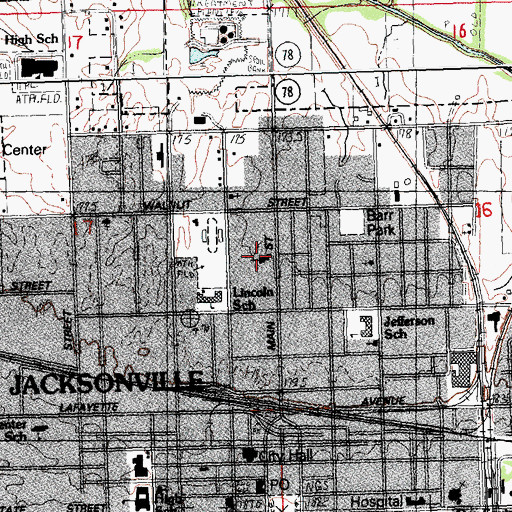 Topographic Map of Calvary Baptist Church, IL