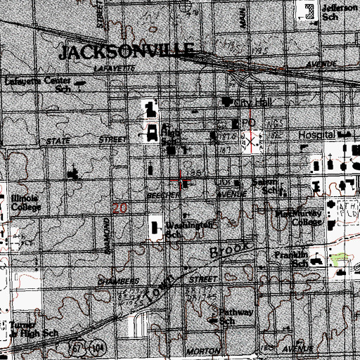 Topographic Map of Central Christian Church, IL
