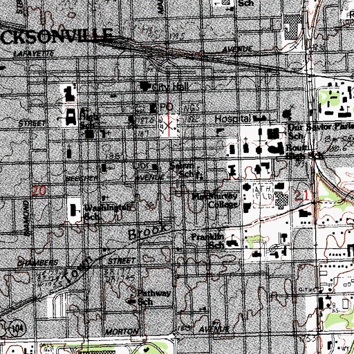 Topographic Map of Church of Christ, IL