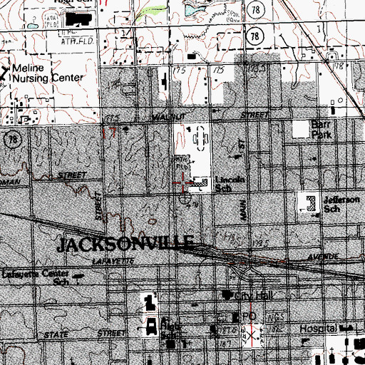 Topographic Map of Kingdom Hall of Jehovahs Witnesses, IL