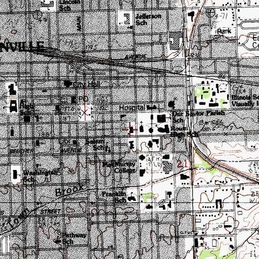 Topographic Map of MacMurray Hall, IL