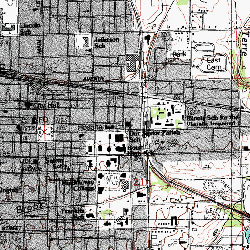 Topographic Map of Our Saviours Roman Catholic Church, IL