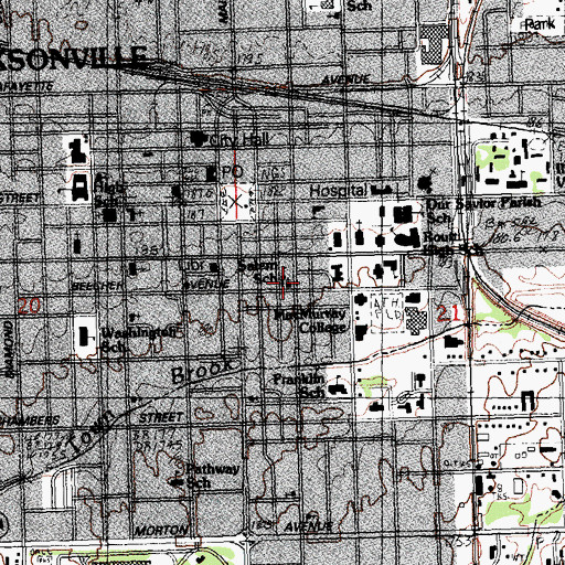 Topographic Map of Salem Evangelical Lutheran Church, IL
