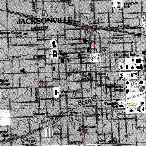 Topographic Map of Strawn Art Gallery, IL