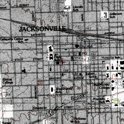 Topographic Map of Trinity Episcopal Church, IL