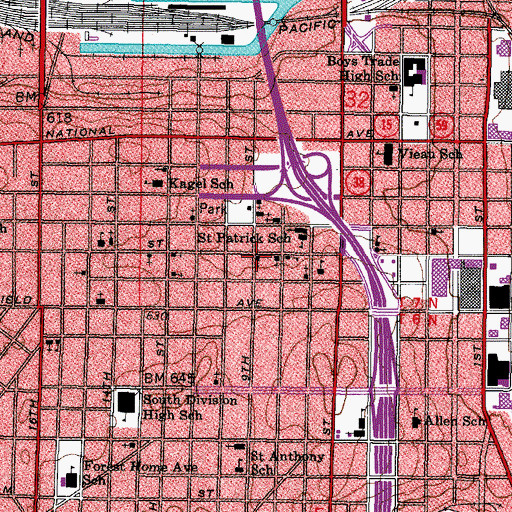 Topographic Map of Advent Lutheran Church, WI
