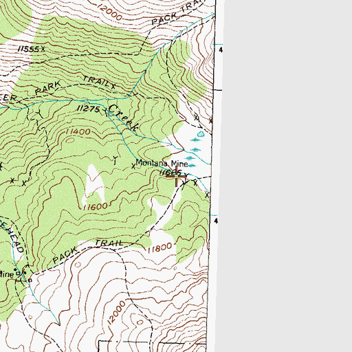 Topographic Map of Montana Mine, CO