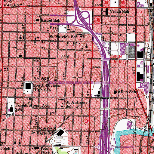 Topographic Map of Allen - Field Elementary School, WI