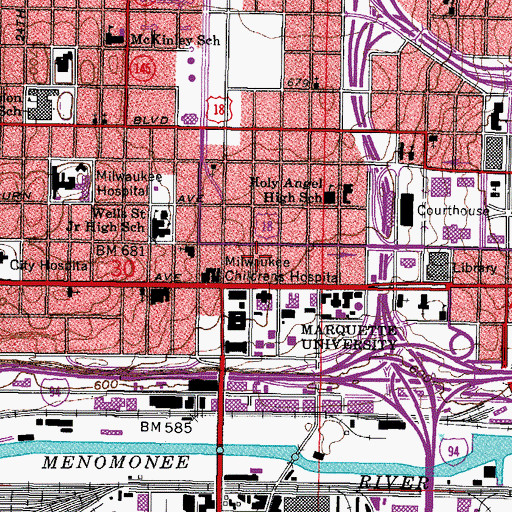 Topographic Map of Alumni Memorial Union, WI
