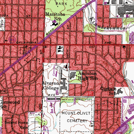 Topographic Map of Alverno Roman Catholic Elementary School, WI