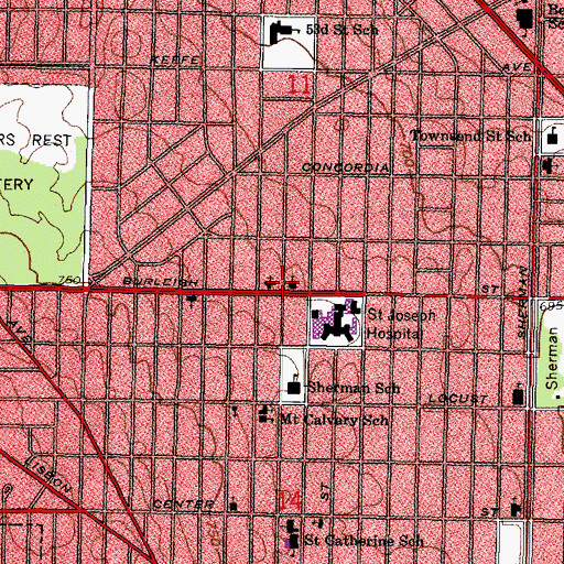 Topographic Map of Anshai Lebowitz Synagogue, WI