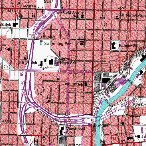 Topographic Map of Antioch Missionary Baptist Church, WI