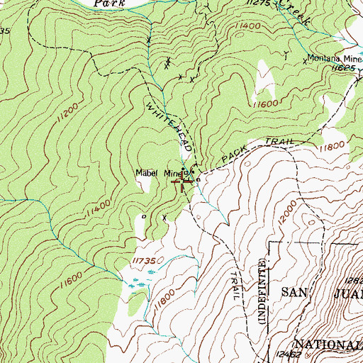 Topographic Map of Mabel Mine, CO