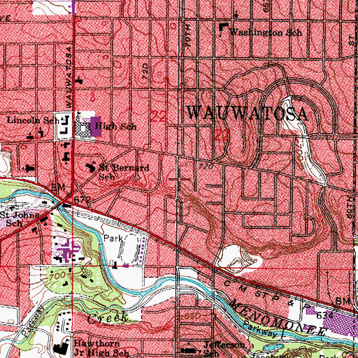 Topographic Map of Apostolic Christian Church, WI