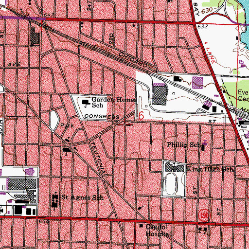 Topographic Map of Augustana Evangelical Lutheran Church, WI