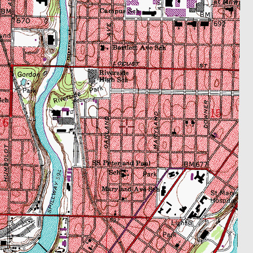 Topographic Map of Belleview Convalescent Hospital, WI