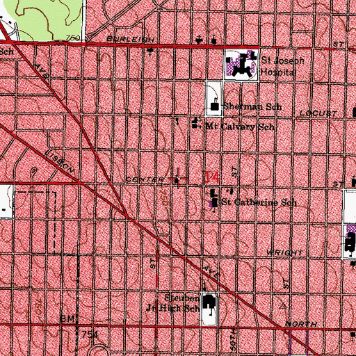 Topographic Map of Beth Jehudah Synagogue, WI