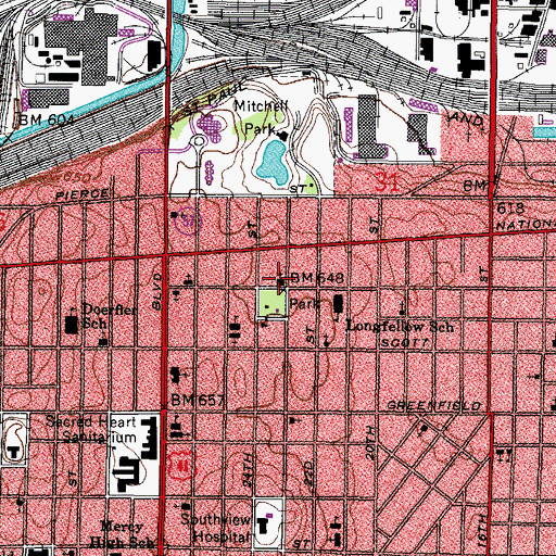 Topographic Map of Bethany Presbyterian Church, WI