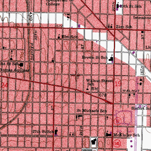 Topographic Map of Bethel Evangelical Lutheran Church, WI