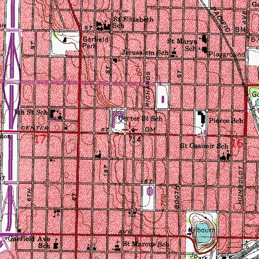 Topographic Map of Bethlehem Temple Church, WI