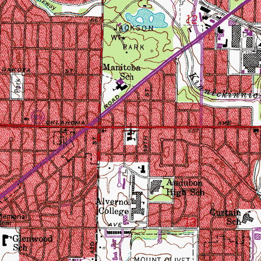 Topographic Map of Blessed Sacrament Roman Catholic Church, WI