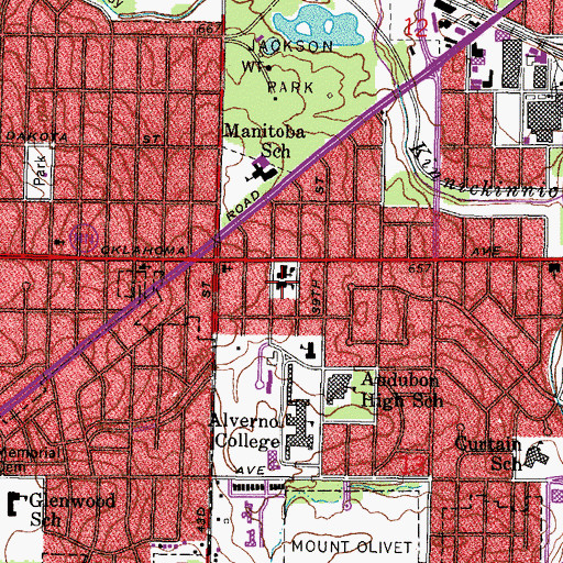 Topographic Map of Blessed Sacrament School, WI