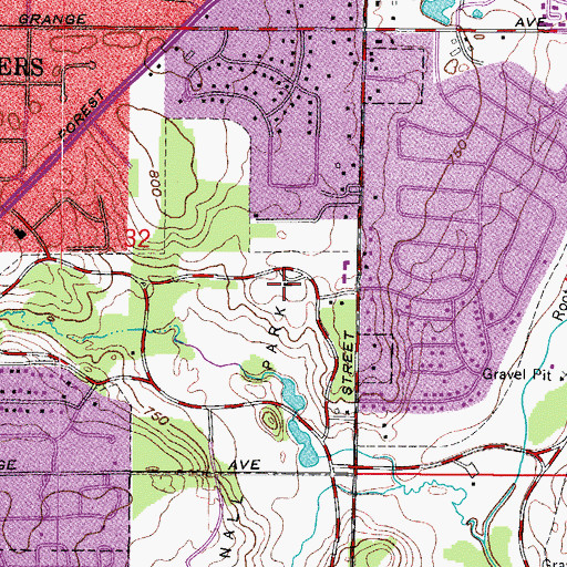 Topographic Map of Boernre Botanical Gardens, WI