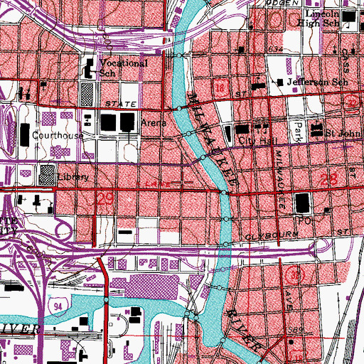 Topographic Map of Brouwer Building, WI