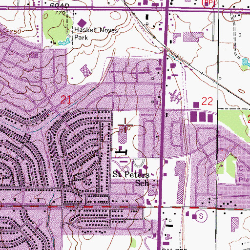 Topographic Map of Burroughs Middle School, WI
