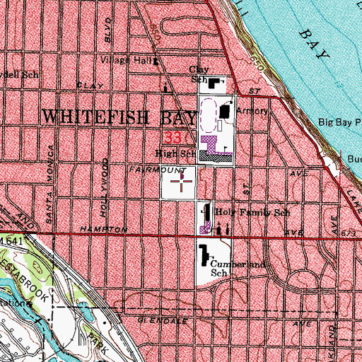 Topographic Map of Cahill Park, WI