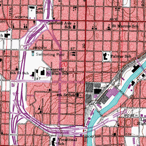 Topographic Map of Calvary Baptist Church, WI