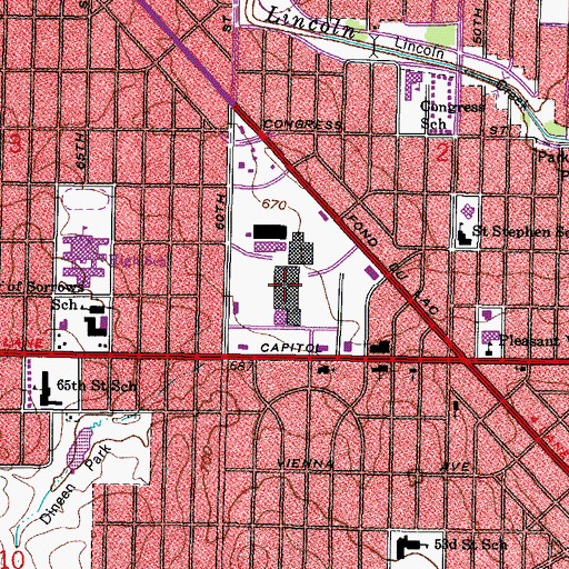 Topographic Map of Capitol Court Shopping Center, WI