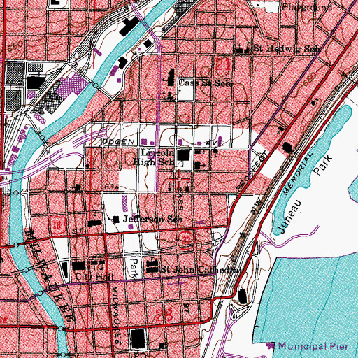 Topographic Map of Cathedral Institute, WI