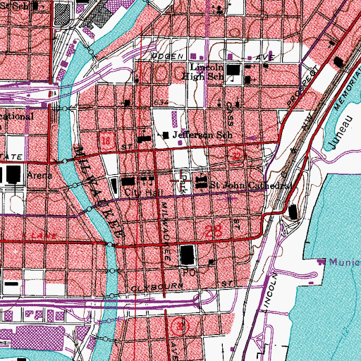 Topographic Map of Cathedral Square, WI