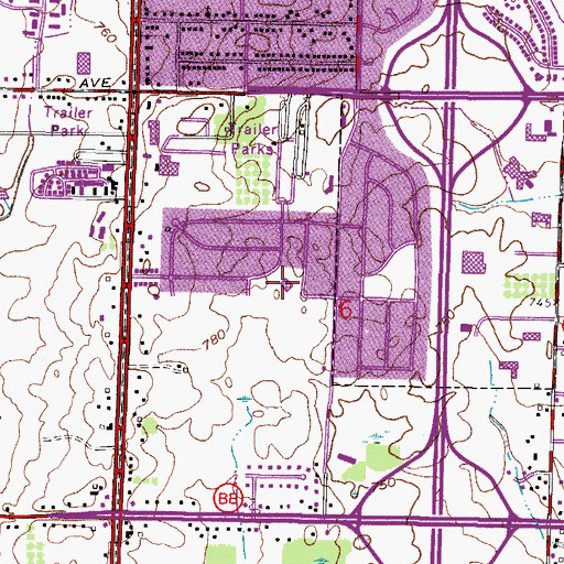 Topographic Map of Cedar Hills Elementary School, WI