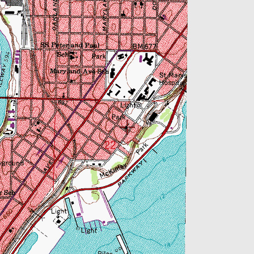 Topographic Map of Central Seventh Day Adventist Church, WI