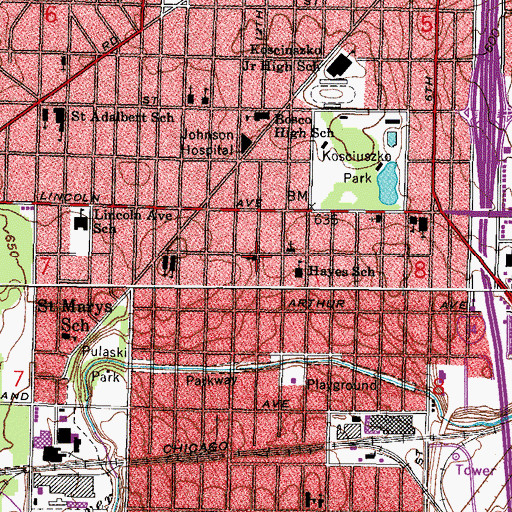Topographic Map of Christ Assembly of God Church, WI