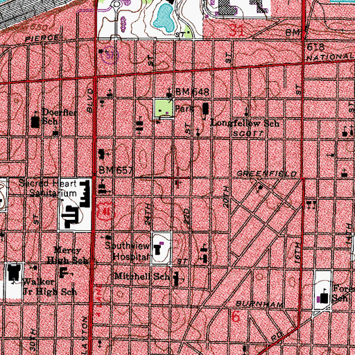 Topographic Map of Christ Evangelical Lutheran Church, WI
