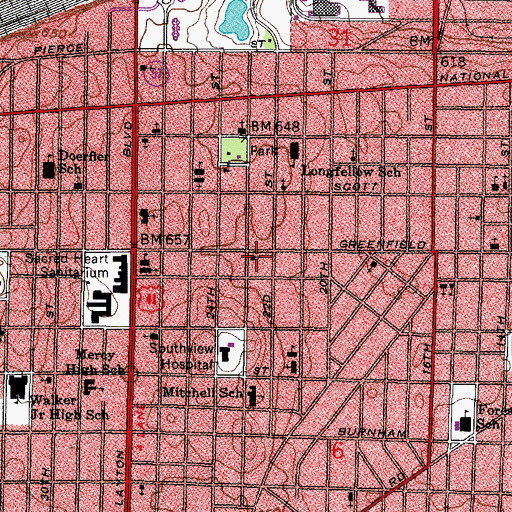 Topographic Map of Christ - Saint Peter Lutheran School - West Campus, WI