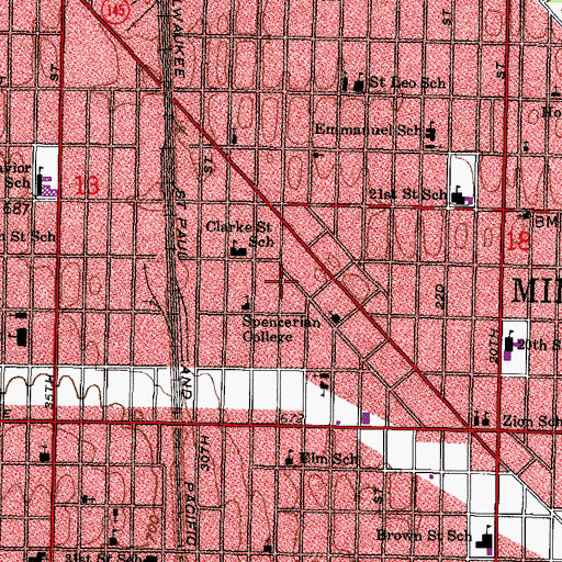 Topographic Map of Christian Spirtual Church, WI