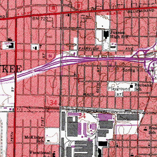 Topographic Map of Church of God of Prophecy, WI