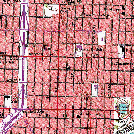 Topographic Map of Church of the Epiphany, WI